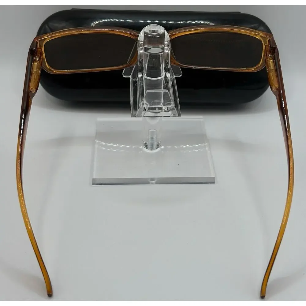 JM New York Sunglasses Brown Rectangular Frame Gradient Lens w/ Case